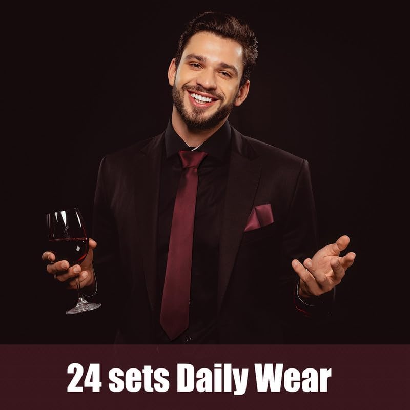 Zhanmai 48 Pcs Mens Ties and Pocket Square Set Satin - Image 4