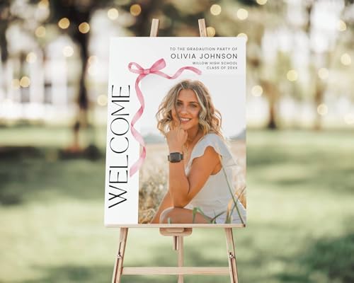 Personalized Floral Graduation Party Welcome Sign with Photo, Grad Sign, Graduation Decorations Party, Class of 2026 Welcome Poster, Senior Party Sign, Graduation Celebration Sign#10 by CENOVACY