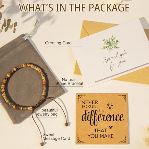 AGOT Thank You Gifts for Women: Teacher Appreciation Office Gifts for Coworkers Employee Boss Lady Manager Colleague Natural Stone Bracelet - Image 4