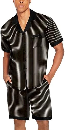 Ekouaer Men Silk Pajamas Set 2 Pieces Satin Pj Button Down Loungewear Sets - Image 5