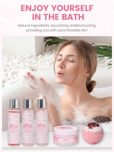 15Pcs Rose Spa Kit Bath Sets for Women Gift Birthday Gift Set for Women - Image 5
