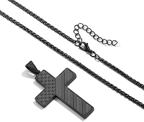 DuoDiner 18+2" Cross Necklace for Men Boys Christian Confirmation Gifts - Image 4