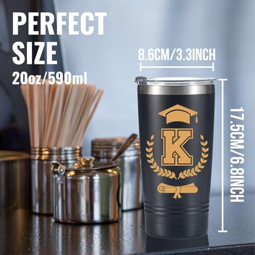 Onebttl Graduation Gifts 2026 - Graduation Stainless Steel Tumbler with Initial, Funny Initial Tumbler as Graduation Party Supplies, Graduation Decorations, Back to School for Her and Him - W - Image 6