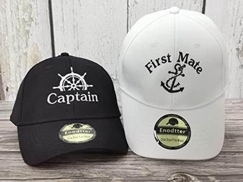 Embroidered Captain & First Mate Baseball Caps Set for Men Women - Image 4