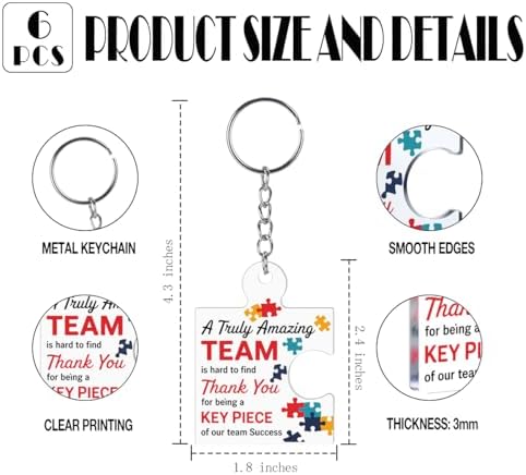 Team Appreciation Gifts Bulk for Coworkers Employee Staff Keychains - Image 2