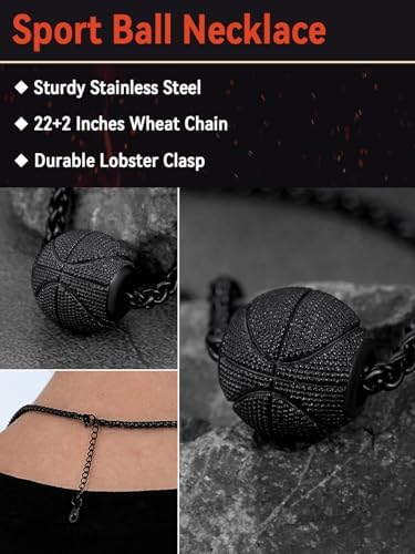 FaithHeart Sports Necklace for Men Women, Stainless Steel Gold Plated 3D Football/Soccer/Basketball/Volleyball Pendant Jewelry with Delicate Gift Packaging - Image 5