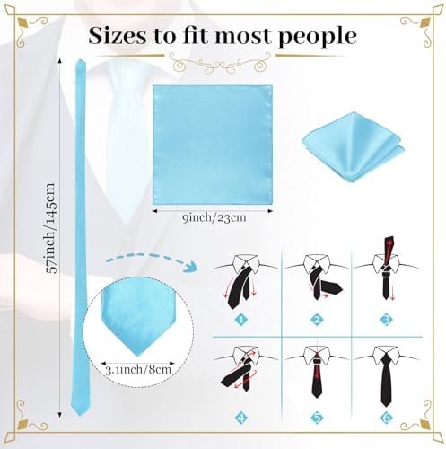 Zhanmai 48 Pcs Mens Ties and Pocket Square Set Satin - Image 2