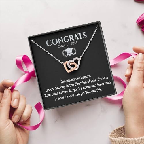 VIRAGIL 2023 Graduation Gifts for Her, Class of 2024 Love Knot Sterling Silver Pendant Necklace Senior College Graduation Jewelry Gifts for Girl Daughter - Image 2