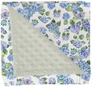 Blue Hydrangea Floral Baby Blankets for Girl Boy Spring Summer Wildflowers Soft Mink Dotted Backing Double Layer Swaddle Blanket Floral Blooms Spring Bed Throw for Newborn Infant Toddler Nursery 30x40 by GrowhappyGrowhealthy