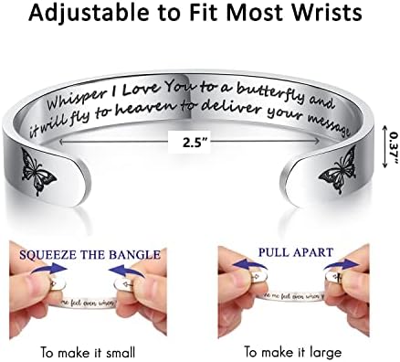 TONY & SANDY Inspirational Bracelets for Women Teen Girls Personalized Gifts for Daughter Granddaughter Mom Sister Friends Stainless Steel Engraved Cuff Birthday Easter Christmas - Image 4