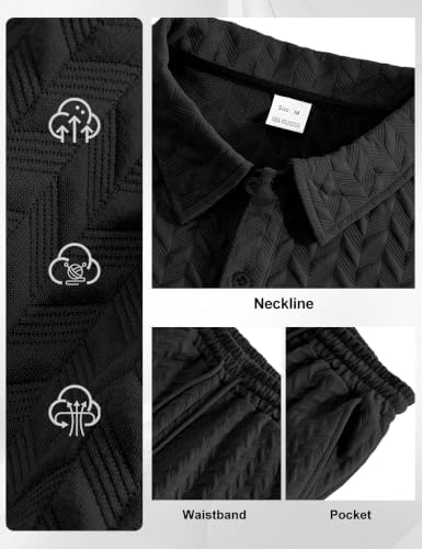 Men's 2 Pieces Outfits Casual Polo Shirt and Shorts Set Collar Athletic Jogging Summer Tracksuit - Image 6