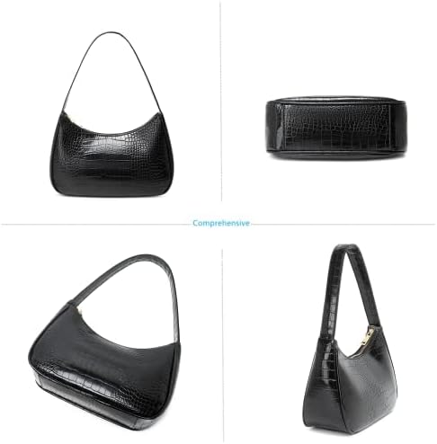 Shoulder Bags for Women, Cute Hobo Tote Handbag Mini Clutch Purse with Zipper Closure