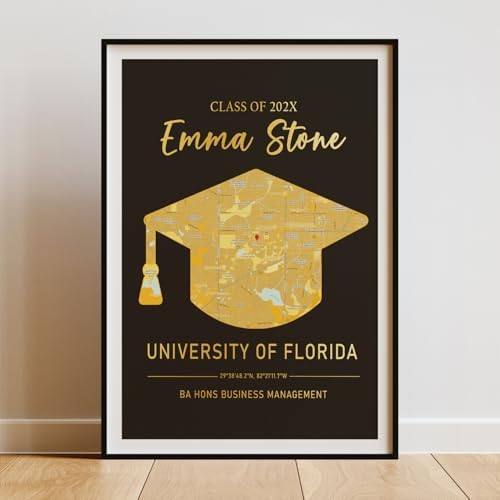 Personalized Map Print College Graduation Gift For Son, High School Graduation Map For Daughter From Mom and Dad, Grads Class of 2026 Sign Room Décor, Custom Gift For Friends Design 5 by VIRAGIL