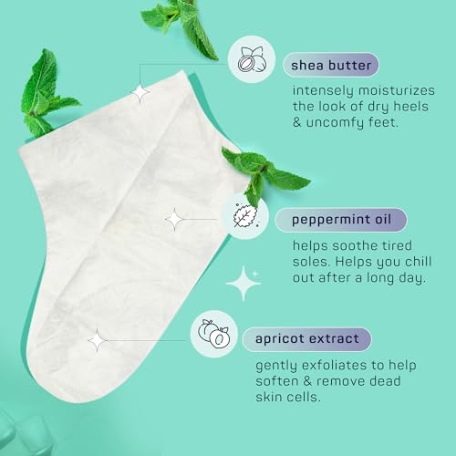 SpaLife Men's Cooling Mint Hand Moisturizing Gloves, Booties, and Face Masks | Revitalizing & Hydrating Hand Mask for Softening Dry, Cracked Skin | One Size Fits Most | 12 Pack - Image 5