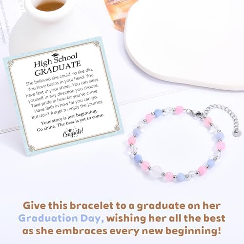 EPIRORA Graduation Gifts Bracelets for Her, Colorful Beaded Bracelets for Women, Class of 2026 Grad Gifts for 5th 8th Grade, Elementary Middle High School, College & Master Degree with Graduation Card - Image 6