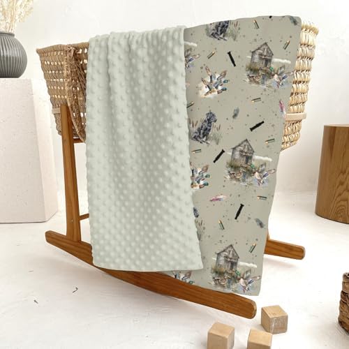 Vintage Duck Hunting Hunter Baby Blankets for Girl Boy Retro Mallard Ducks Dogs Soft Mink Dotted Backing Double Layer Swaddle Receiving Blanket Wild Bird Bed Throws for Newborn Toddler Nursery 30x40 - Image 6
