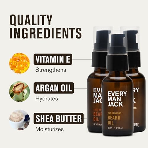 Every Man Jack Hydrating Beard Oil Gift Set for Men, Full Size Variety 3pk - Image 5