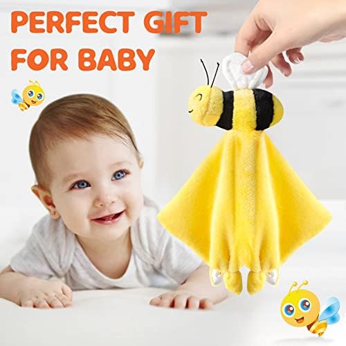 Pro Goleem Bee Loveys for Babies Soft Security Blanket Baby Snuggle Toy Stuffed Animal Blanket Unisex Lovie Baby Gifts for Infant and Toddler Yellow 12 Inch - Image 3
