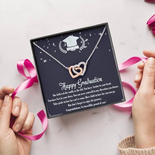 VIRAGIL 2023 Graduation Gifts for Her, Class of 2024 Love Knot Sterling Silver Pendant Necklace Senior College Graduation Jewelry Gifts for Girl Daughter - Image 2