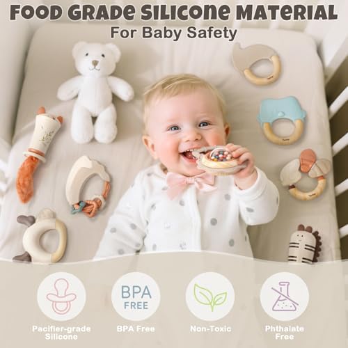 Baby Rattles & Teethers Set, Baby Toys 0-6 Months, Teething Toys 3-6 Months - Image 5