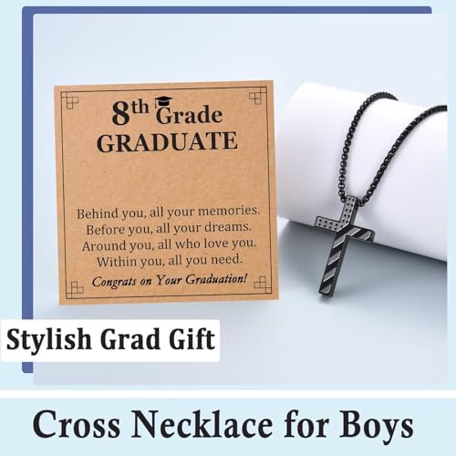 5th,6th,8th Graduation Gifts for Boys Class of 2026 Cross Necklace Middle High School College Phd Grad Graduate Gift Ideas - Image 3