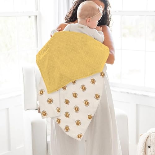 Tribal Sun Totem Baby Blankets for Girl Boy Boho Sun Summer Soft Mink Dotted Backing Double Layer Swaddle Receiving Blanket Ethnic Native American Bed Throws for Newborn Infant Toddler Nursery 30x40 - Image 4