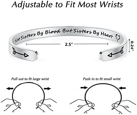 TONY & SANDY Inspirational Bracelets for Women Teen Girls Personalized Gifts for Daughter Granddaughter Mom Sister Friends Stainless Steel Engraved Cuff Birthday Easter Christmas - Image 4