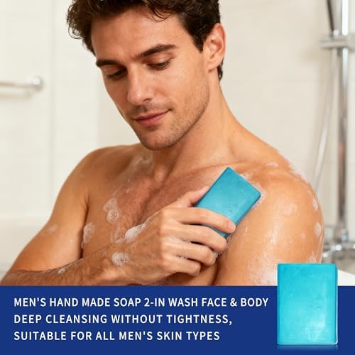 Gift for Men, 7-Piece Bath and Body Spa Gift Set, Men's Skin Care Includes 3-in-1 Face Wash, Handmade Soap, Body Mist, Lotion, Shower Sponge & Travel Bag-Gifts for Dad, Husband, Boyfriend and Friends - Image 6