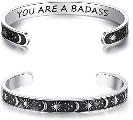 TONY & SANDY Inspirational Bracelets for Women Teen Girls Personalized Gifts for Daughter Granddaughter Mom Sister Friends Stainless Steel Engraved Cuff Birthday Easter Christmas by TONYSANDY