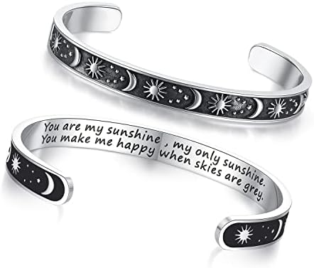 TONY & SANDY Inspirational Bracelets for Women Teen Girls Personalized Gifts for Daughter Granddaughter Mom Sister Friends Stainless Steel Engraved Cuff Birthday Easter Christmas by TONYSANDY