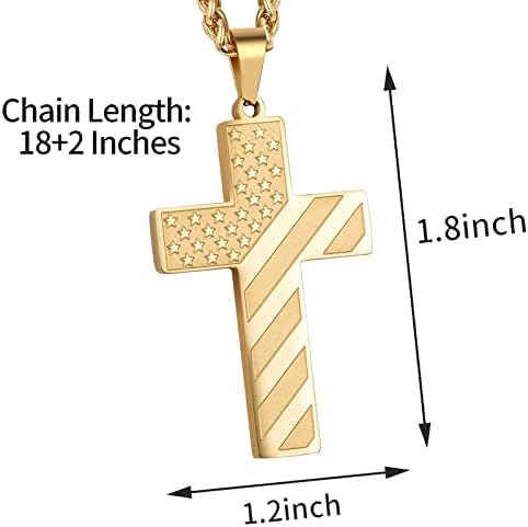 DuoDiner 18+2" Cross Necklace for Men Boys Christian Confirmation Gifts - Image 5