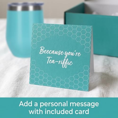 Modern Elegance Tea Tumbler Gift Set for Women, Teal - Image 5