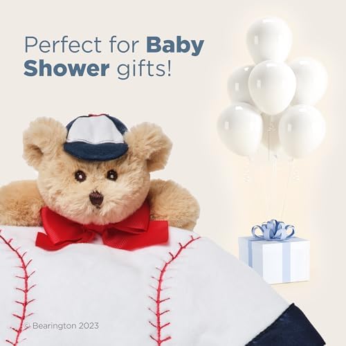 Bearington Lil’ Slugger Snuggler Plush Baseball Lovey - 15" Soft Velour and Satin Baby Security Blanket for Boys - Cute Baseball-Themed Stuffed Animal Lovey, Infant Snuggle Toy - Image 5