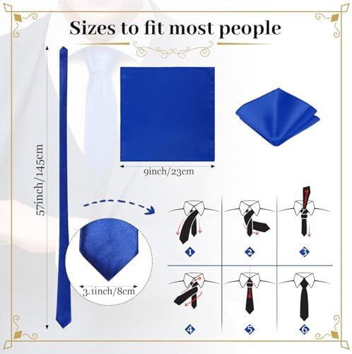 Zhanmai 48 Pcs Mens Ties and Pocket Square Set Satin - Image 2