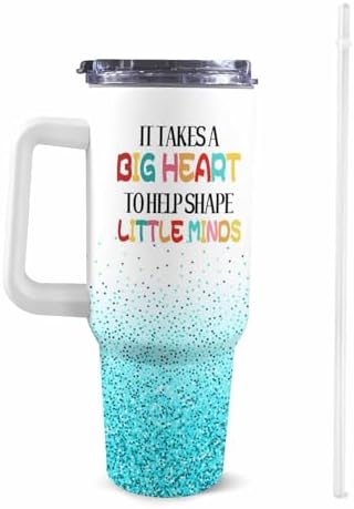 Teacher Gifts For Women Men, Personalized Stainless Steel 40oz Tumbler with Handle and Straw For Teacher Appreciation Gifts from Students, Custom Teacher Tumbler for Teachers Day, Birthday - Image 2
