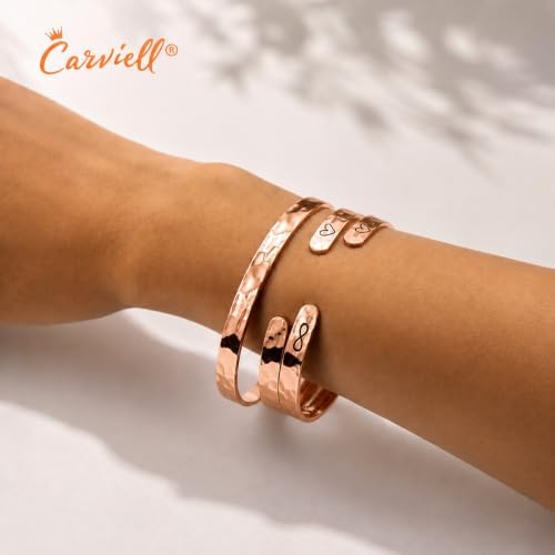 Carviell Bracelets for Women – 100+ Meaningful Engraved Messages – Solid 316L Surgical Stainless Steel Cuff Bracelet – Gift Ready - Image 4