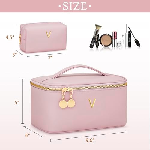 Personalized Initial Travel Makeup Toiletry Bag Gifts for Women - Image 5