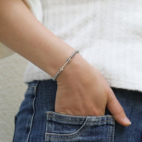RZKING Graduation Gifts for Women, Dainty Silvery Beaded Bracelet for Women - Image 5