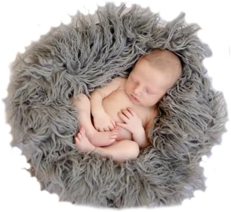 Newborn Photography Blanket Props Baby Photoshoots Layer Photo Posing Rug (Grey) by WelcometoEderafoto