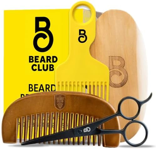 The Beard Club Brush, Comb, Pick & Scissors Grooming Kit for Men by TheBeardClub