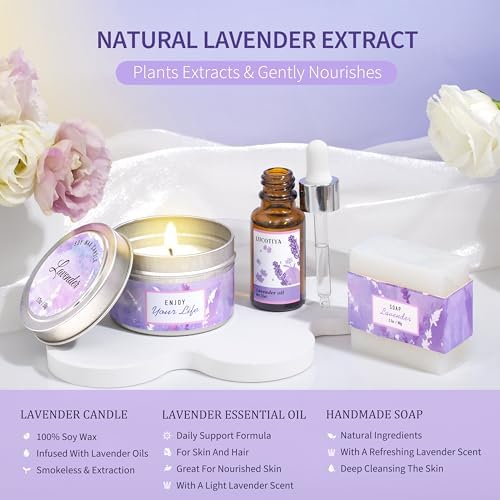 Gifts for Women, Lavender Spa Bath and Body Gift Set - Image 5