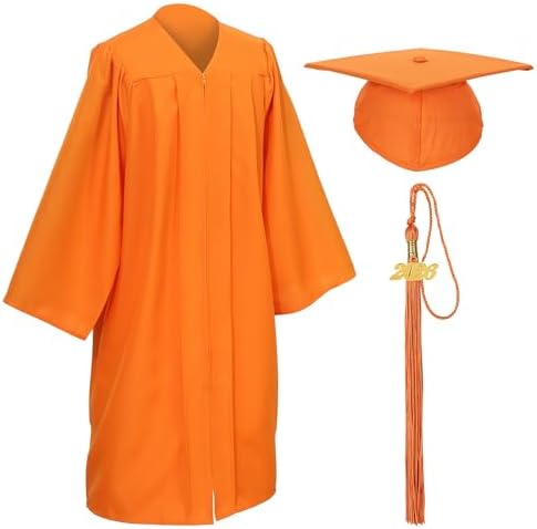 Unisex Matte Graduation Cap and Gown Tassel Package for High School and Bachelor by DDODOU