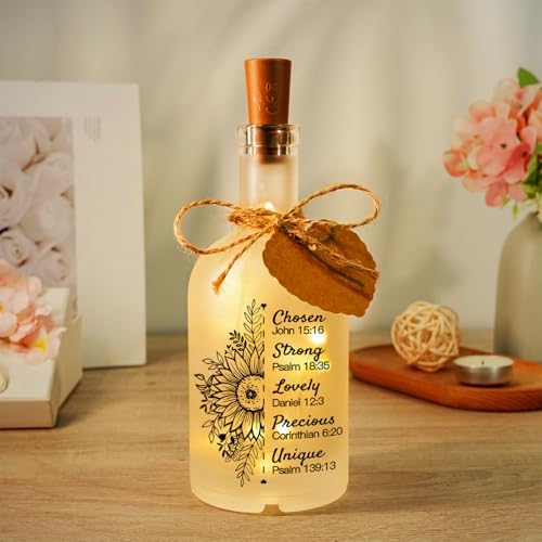 Vetbuosa Christian Gifts for Women - Decorative Bottle Night Light, Religious Gifts for Women with Bible Verse Prayer Inspirational Birthday Christmas Presents for Friends Sister Coworkers - Image 4