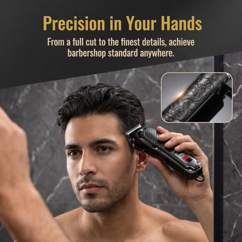 Hair Clippers for Men, Hair Clipper Trimmer with LED Display, Cordless Hair Clipper Shaver Beard Trimmer, Hair Cutting Set, Holiday Gift for Father's Day - Image 3