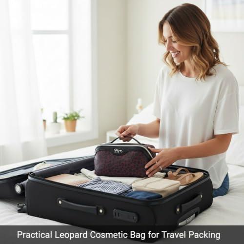 BOYATU Travel Makeup Bag Organizer: 3 Pcs Leopard Cometic Bag Set for Women - Image 4