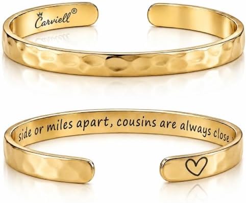 Carviell Bracelets for Women – 100+ Meaningful Engraved Messages – Solid 316L Surgical Stainless Steel Cuff Bracelet – Gift Ready by Carviell