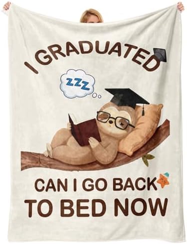 Funny Graduation Gift for Her Him - Sloth Throw Blanket, Graduation Gifts by Unknown