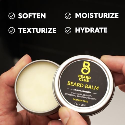 The Beard Club Beard Kit for Men - Grooming & Care Kit - Cedar & Sandalwood Oil, Sandalwood Balm, Boar Bristle Brush, Comb, Trimming Scissors - Dad Gift Set - Image 4