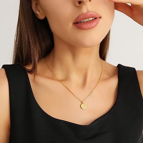 Zealmer Dainty 18K Gold Plated Compass World Map Pendant Necklace Graduation Gift for Friends - Image 3