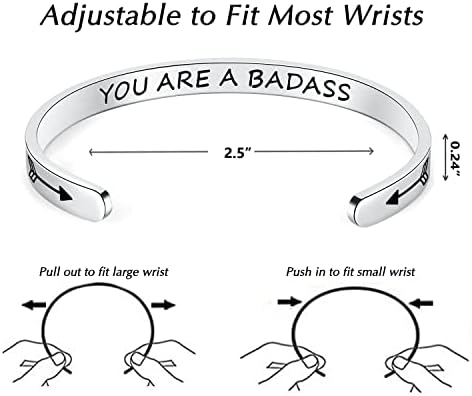 TONY & SANDY Inspirational Bracelets for Women Teen Girls Personalized Gifts for Daughter Granddaughter Mom Sister Friends Stainless Steel Engraved Cuff Birthday Easter Christmas - Image 4
